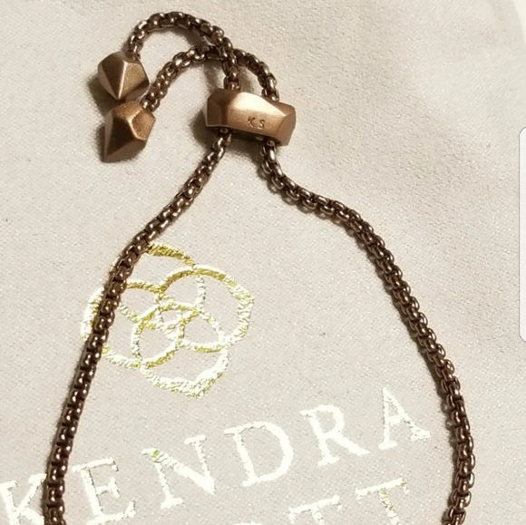 Chocolate Brown Drusy Adjustable Bracelet Kendra Scott Sparkly Brown Bracelet - Picture 3 of 4